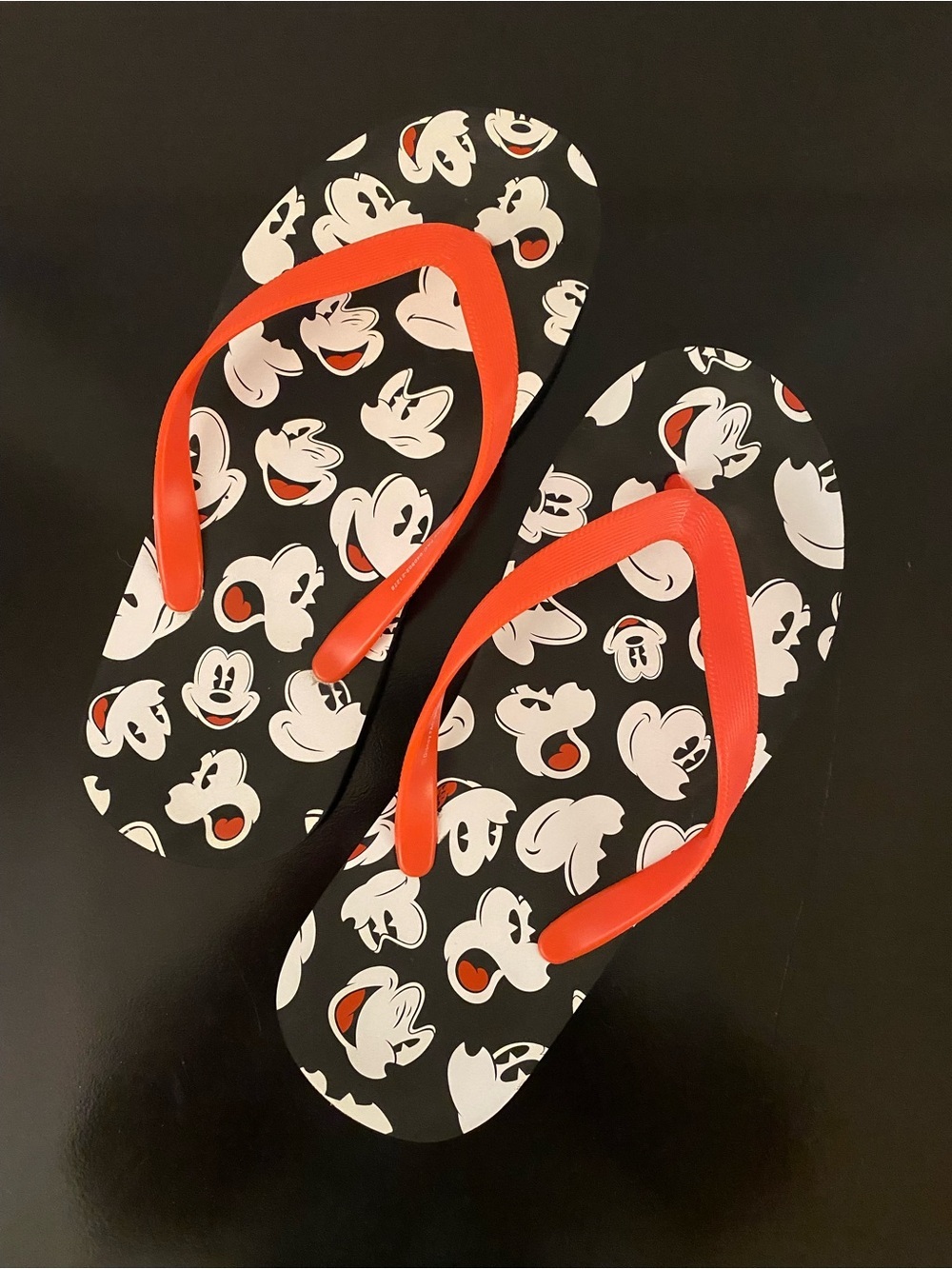 Official Disney Parks Mickey Mouse Facial Expressions Flip Flops